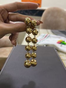 Gold Ball Drop Earrings