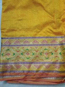 Gold Silk Saree with Intricate Border