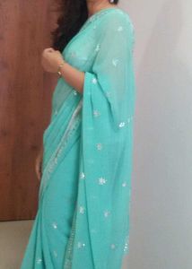 Aqua Green Sequence Saree...