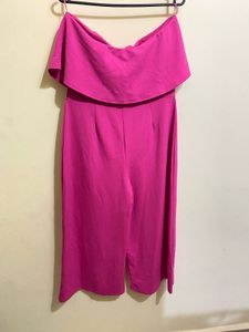 Hot Pink Strapless Jumpsuit