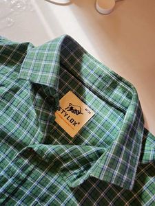 Green Lined Cotton Shirt