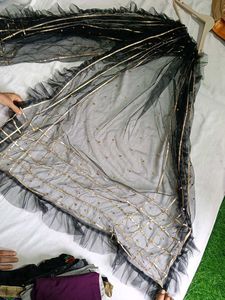 Black &amp; Gold Embellished dupatta