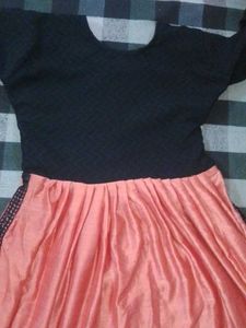 Vintage Black &amp; Salmon Dress