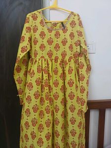Yellow Printed Kurta
