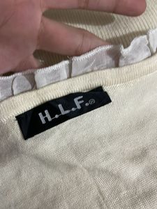 Korean Elegant White Ruffle Top