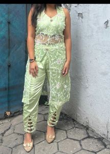 Taavi/ Biba/ Sangria Green Embroidered Kurta Set