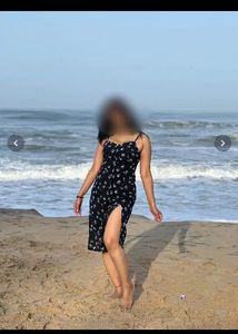 Black Floral Crepe Dress