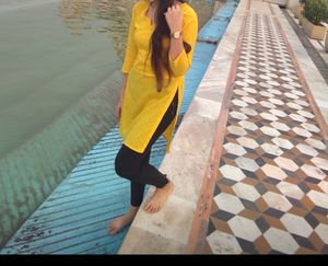 A Line Yellow Kurta