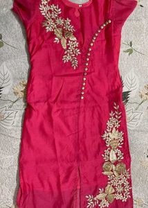 *SURPRISE FREEBIE* Pink Kurti Gotta Patti Work