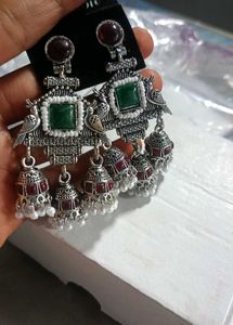 Oxidized Jhumka Earrings