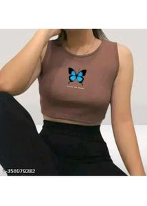 Maroon Butterfly Crop Top