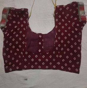 Maroon Diamond Pattern Blouse
