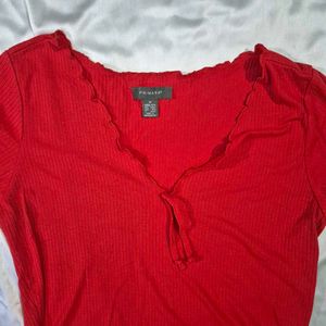 Hot Red Oversized Crop Top