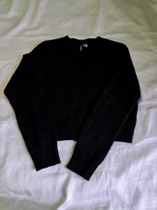 H&M Black Knit Cropped Sweater