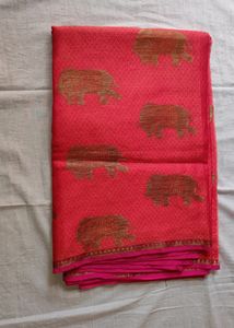 Elephant Printed Beautiful Saree Totally New