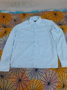 Men Striped White Shirt