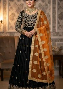 Orange Embroidered dupatta 🧡