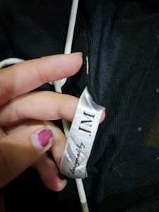 Black Zip-Up Dress with Floral Applique