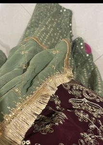 Elegant Maroon &amp; Olive Green Suit