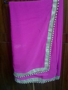 Pearl Border Saree