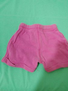Pink Girls Button Shorts