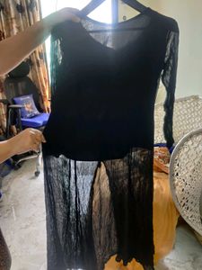 Mirror Work Beautiful Black Kurta