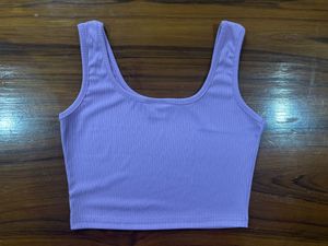 Lavender Ribbed Crop Top