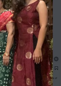 Maroon &amp; Gold Ethnic Dress