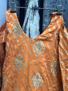 Orange Color Plazo Suit