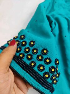 🌟Teal Embroidered Fully Stitched Blouse