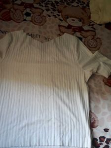 White Ribbed Top