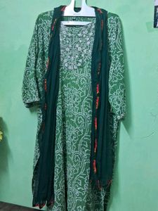 Green Embroidered Salwar Kameez Dupatta