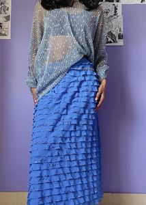 Sequins Calf-Length Y2K Skirt.