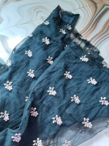 Black And Golden  Net Kurta