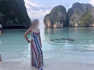 Striped Maxi Sun Dress Backless 34/36 Bust