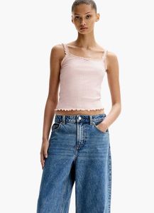 H&M Lace Trimmed Crop Top/ SIZE-M