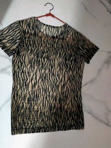 Zebra Print Sheer Top