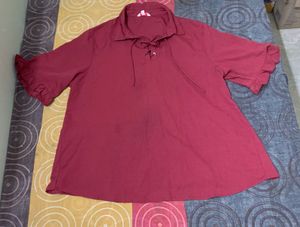 maroon top