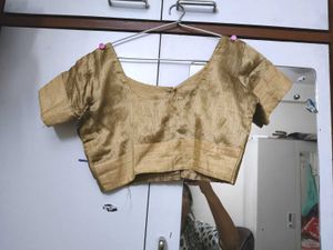 Jute Silk Beige Front Open Blouse