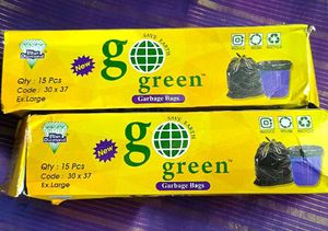 Go Green Jumbo Garbage Bag Roll x 2 - 15 Pcs Each