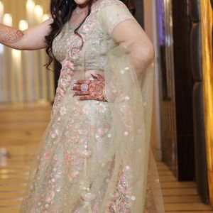 Beautiful Engagement Lehenga With Belt