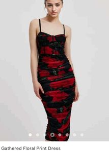 URBANIC MESH FLORAL MIDI DRESS