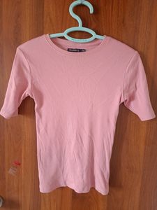DressBerry Pink Ribbed Top - Size XS