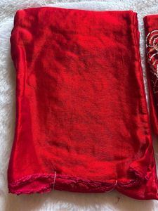 Red Embellished Saree