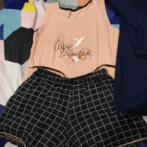 t-shirt and shorts