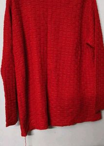 Red Knit Cardigan SWEATER