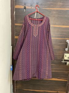 Elegant Purple Printed Kurta
