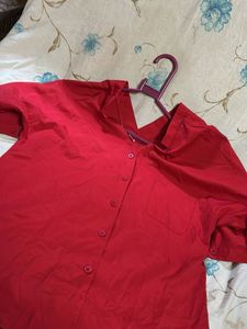 Red Button-Down Shirt