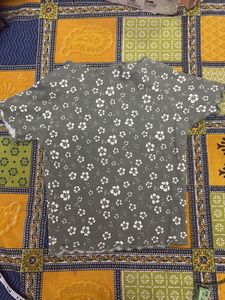 green Floral Print Top