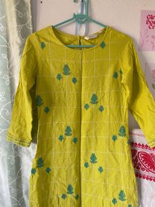 Green Embroidered Dress